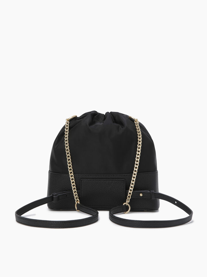Black bucket bag with double shoulder strap - null - Preto | Sisley K image number 3